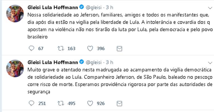 Ataque a tiros contra acampamento pró-Lula em Curitiba deixa dois feridos, diz PT - Reprodução/Twitter