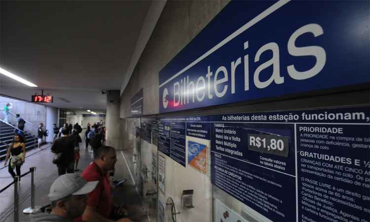 Em três dias de tarifa a R$ 3,40, metrô de BH arrecadou quase R$ 600 mil - Leandro Couri/EM/DA Press