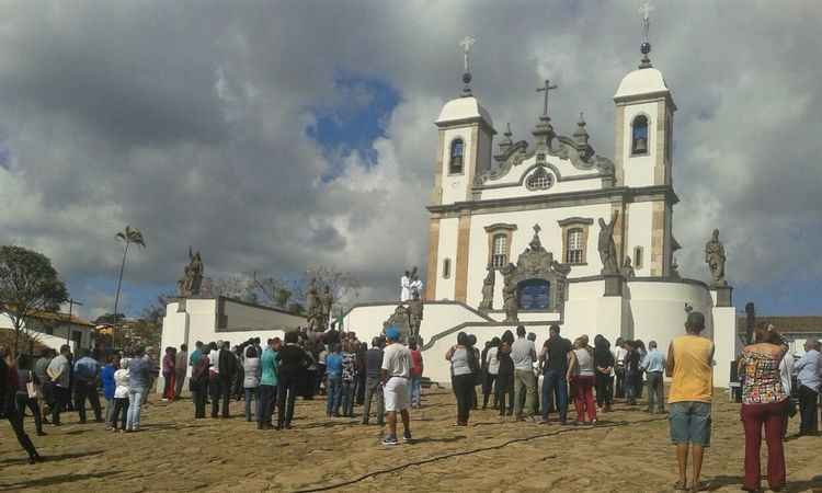 Reabertura da Basílica do Senhor Bom Jesus, em Congonhas, atrai dezenas de fiéis - Beto Novaes/EM/D.A. Press