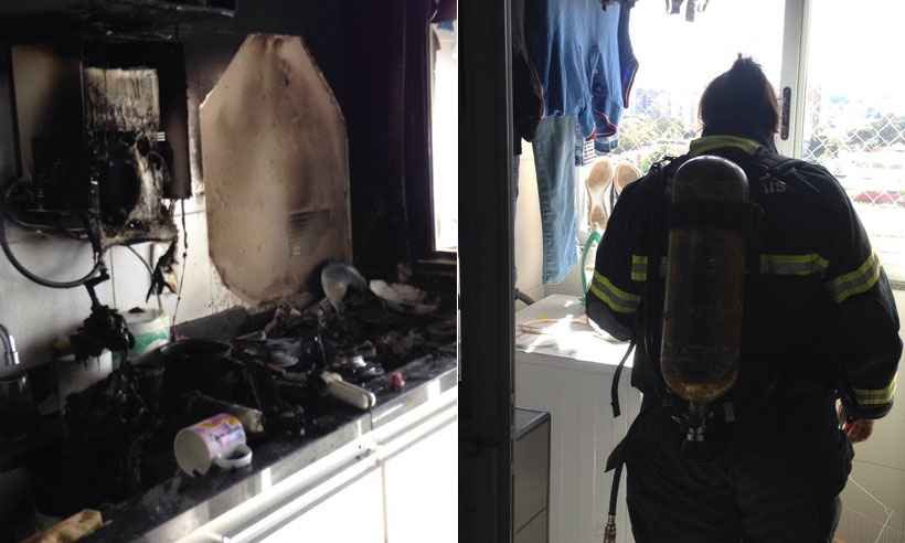 Panela esquecida no fogo provoca incêndio em apartamento  - Corpo de Bombeiros/Divulgação