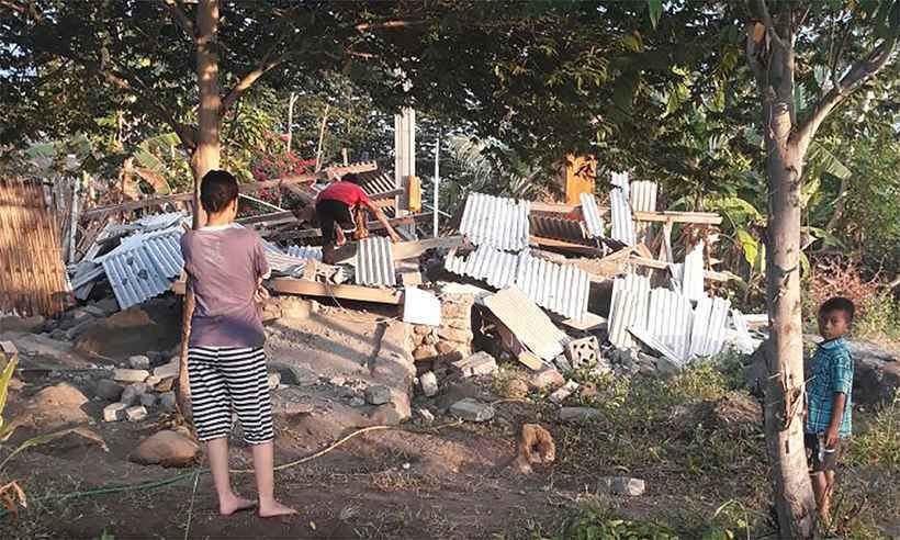 Terremoto de magnitude 6,4 atinge ilha de Lombok, na Indonésia - HANDOUT / NUSA TENGGARA BARAT DISASTER MITIGATION AGENCY / AFP
