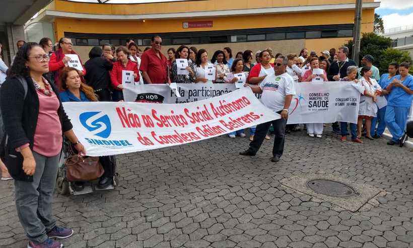 Servidores fazem protesto contra nova proposta para Hospital Odilon Behrens  - Fernando Rocha/Assessoria de imprensa Sindibel