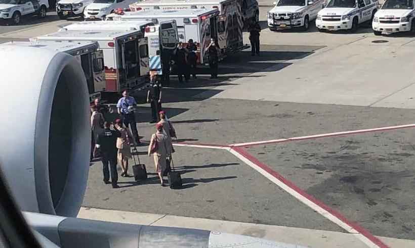 Vários passageiros procedentes de Dubai chegam doentes a Nova York -  Larry Coben/Reprodução/Twitter