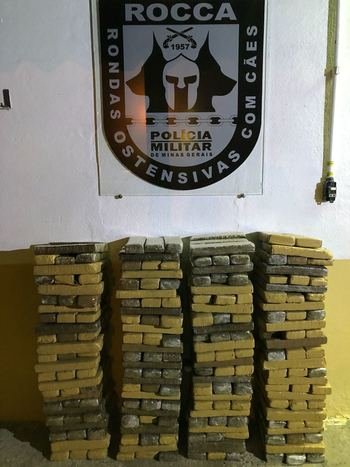 Polícia Militar apreende 293 barras de maconha na Pampulha - (foto: Divulgação/PMMG)