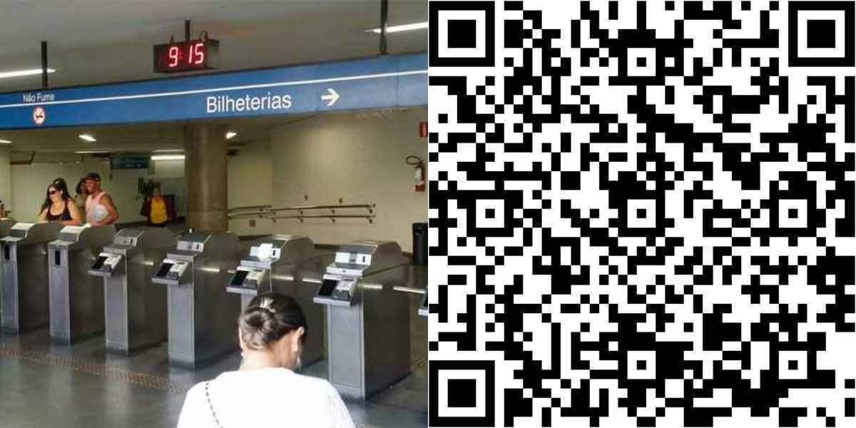 Metrô de BH testará bilhetagem em QR Code - Leandro Couri/ EM/D.A Press e reprodução/Wikimedia Commons