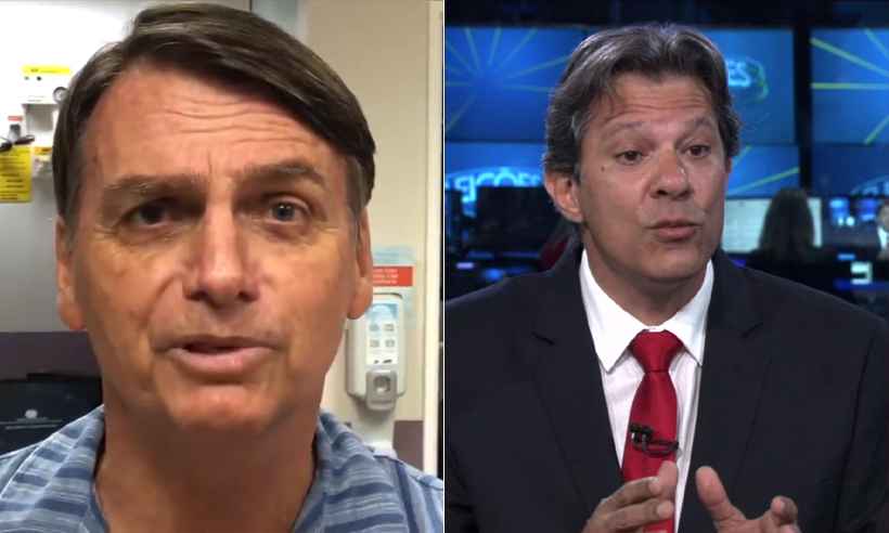 Pesquisa Ibope: Bolsonaro chega a 32% e Haddad vai a 23% - Montagem EM/D.A press