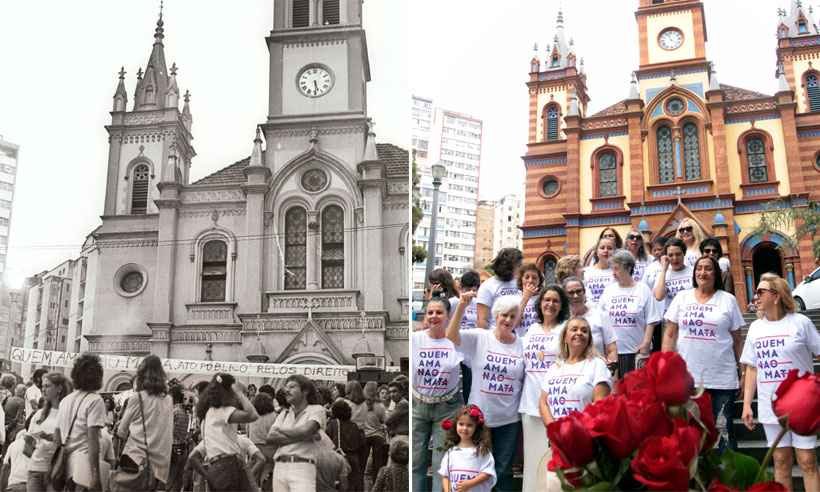 Protesto de mulheres em BH contra feminicídio revive ato histórico da ditadura - Vera Godoy/Jair Amaral/EM/D.A Press