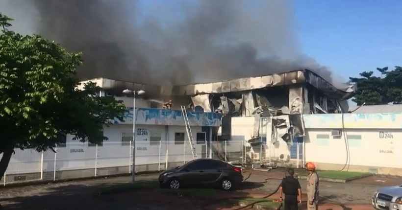 Incêndio atinge Hospital Lourenço Jorge, na Barra da Tijuca, no Rio - Reprodução/Redes Sociais
