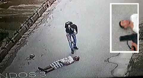 Jovem reage a roubo com chutes e filma a agressão; assaltante foi hospitalizado - Reprodução/Whatsapp