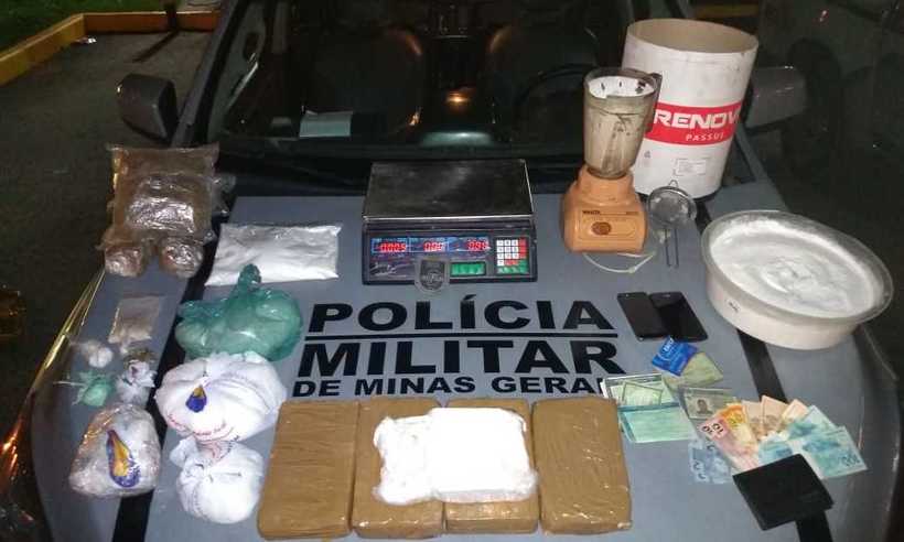 PM prende três e estoura laboratório de drogas na Pampulha - Polícia Militar/Divulgação 