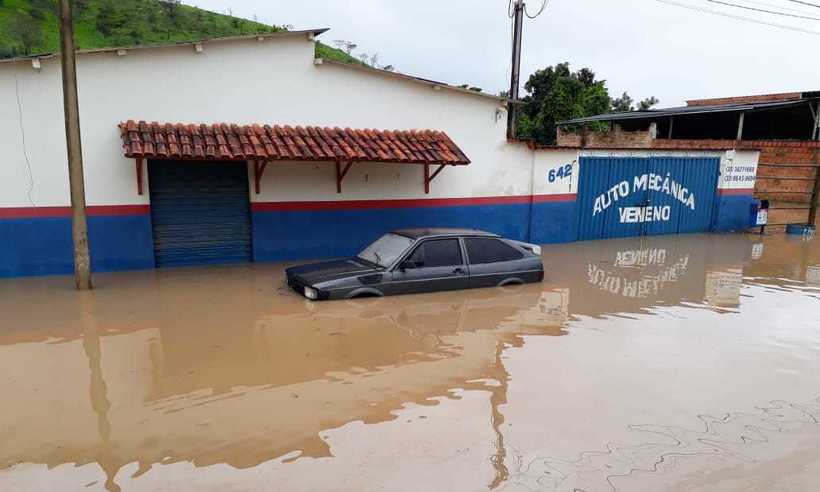 Temporal deixa Machacalis embaixo d'água, no Vale do Mucuri - Reprodução/Whatsapp