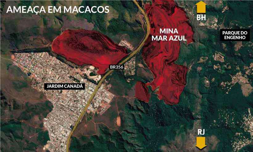 MP pede que Vale crie rota de fuga em Macacos devido a risco de rompimento de barragem - Arte/Soraia Piva