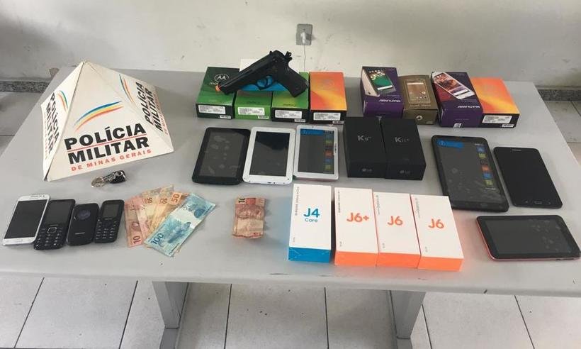 Trio é preso após roubar eletrônicos de loja no Barreiro - Polícia Militar/Divulgação