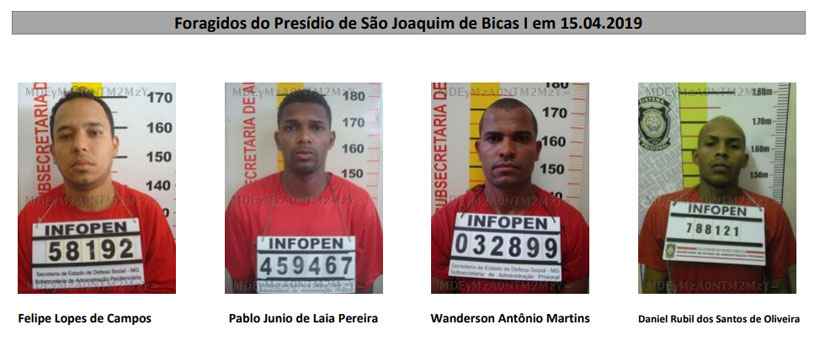 Polícia procura detentos que fugiram do Presídio de São Joaquim de Bicas I - Seap/Divulgação