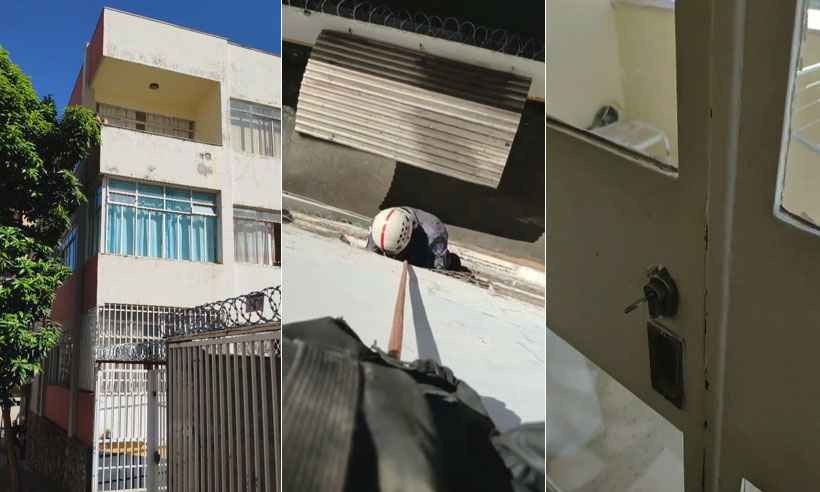 Bombeiros resgatam mulher presa em sacada de apartamento em BH - Corpo de Bombeiros/Divulgação