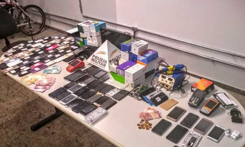 Polícia apreende mais de 90 celulares roubados em shopping de BH - Divulgação/PMMG