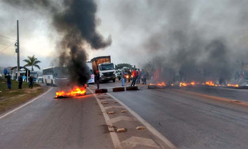 Greve geral: protestos bloqueiam rodovias e afetam o trânsito em Minas - Via 040/Divulgação