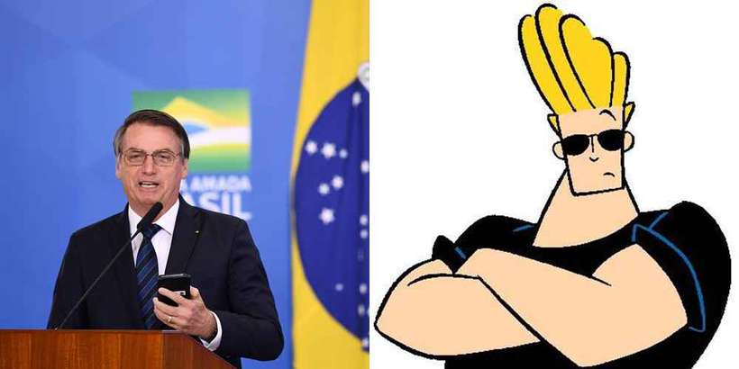 Bolsonaro fica irritado e se compara a personagem de desenho Johnny Bravo -  Evaristo Sá/AFP e Cartoon Network/Divulgação