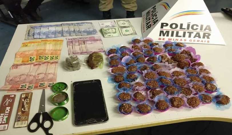 Cão da PM encontra brigadeiro batizado de maconha na Savassi - Polícia Militar/Divulgação