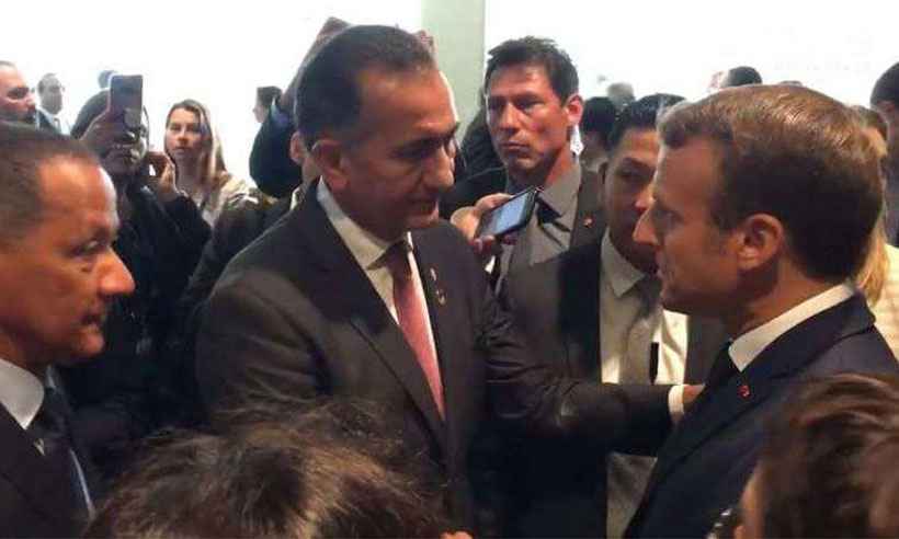 Enquanto Bolsonaro discursava, Macron teve encontro com governador do Amapá - Rreprodução/Facebook