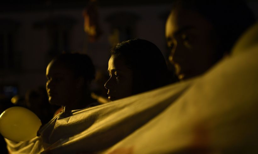 Pais de Ágatha Félix prestam depoimento na Delegacia de Homicídios - MAURO PIMENTEL/AFP