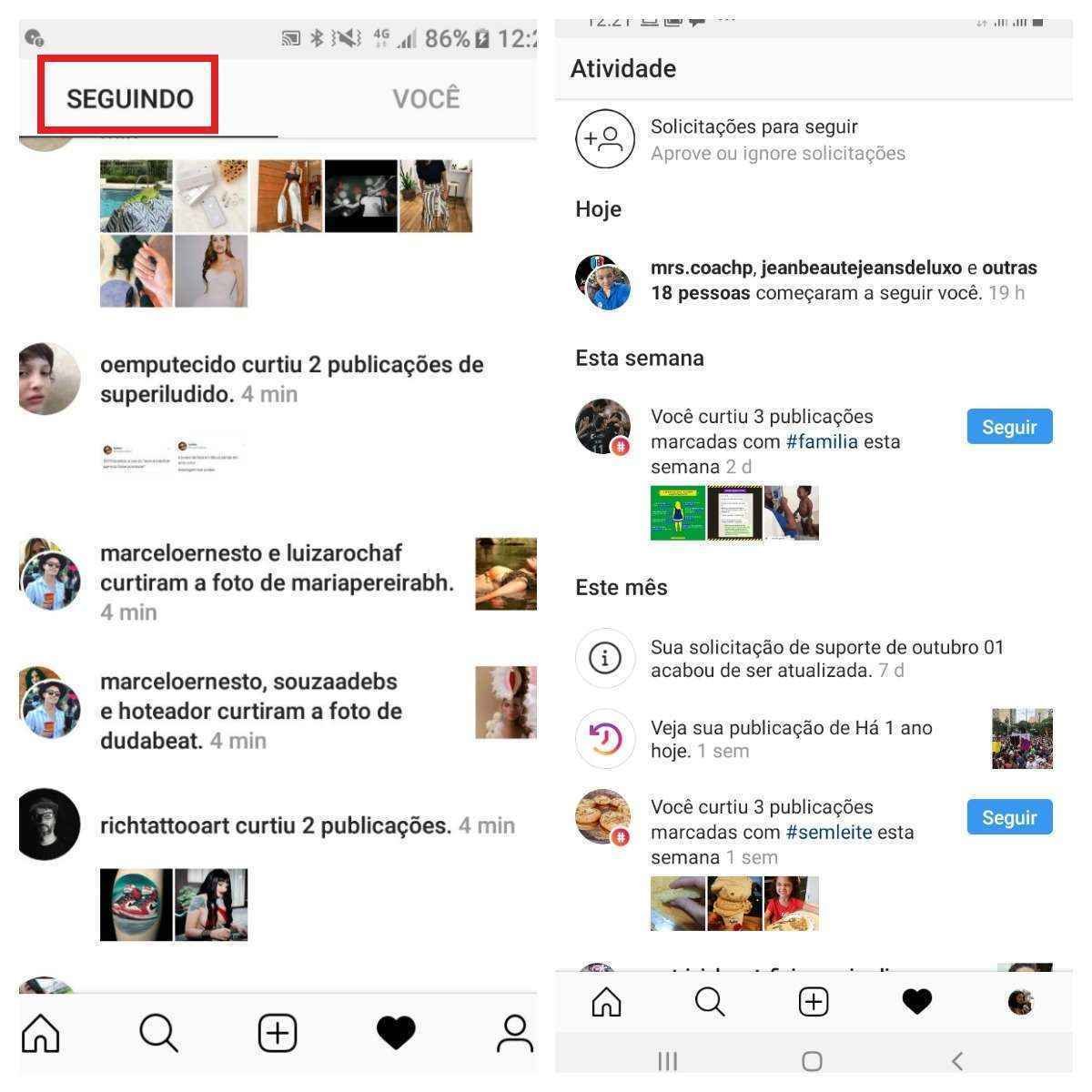 Instagram vai retirar aba ''seguindo'', que mostra likes de amigos - Reprodução/ Instagram