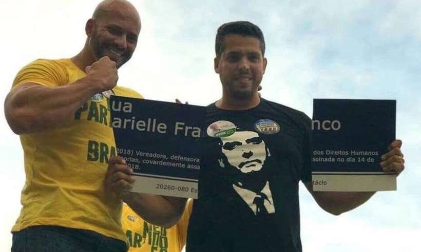 Deputados que quebraram placa de Marielle são alvo de protesto em escola  - Reprodução/Internet