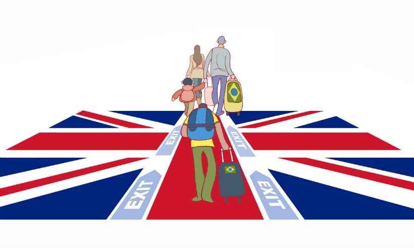 Brexit e intolerância no Reino Unido aceleram retorno de mineiros - Ilustração: Quinho