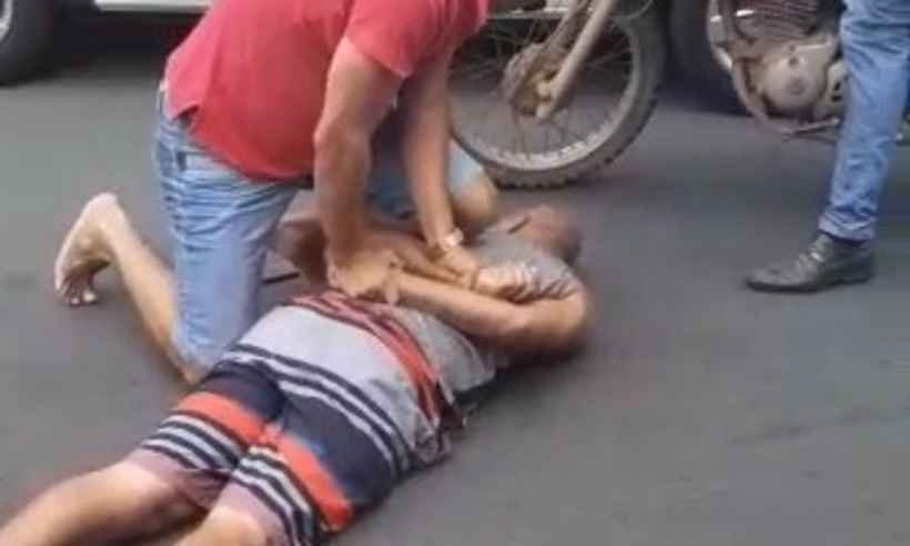 Homem é preso após invadir loja e tentar matar a ex-companheira, em Montes Claros - WhatsApp/ Reprodução