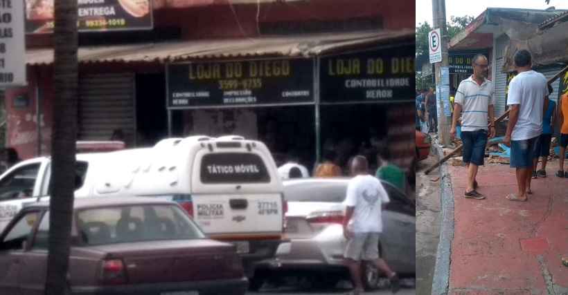 Marquise desaba e fere pedestres em Ibirité, na Grande BH - 48 BPM/Polícia Militar/Divulgação