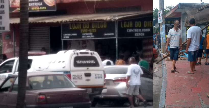 Vídeo mostra o momento em que marquise cai sobre mulher em Ibirité - Polícia Militar/Divulgação