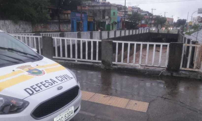 Chuva: Avenida Vilarinho é bloqueada por risco de inundação - Defesa Civil/Divulgação