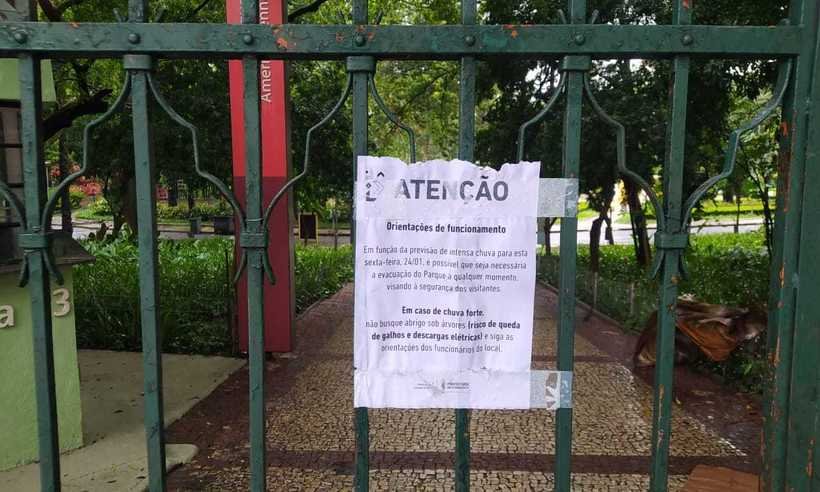 Parque Municipal de BH é fechado em função das chuvas - Cristiane Silva/EM/D.A. Press