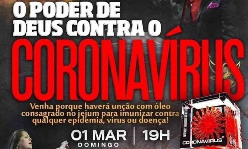 Igreja evangélica promete 'imunização' contra coronavírus e pode ser enquadrada por 'charlatanismo' - Reprodução/Facebook
