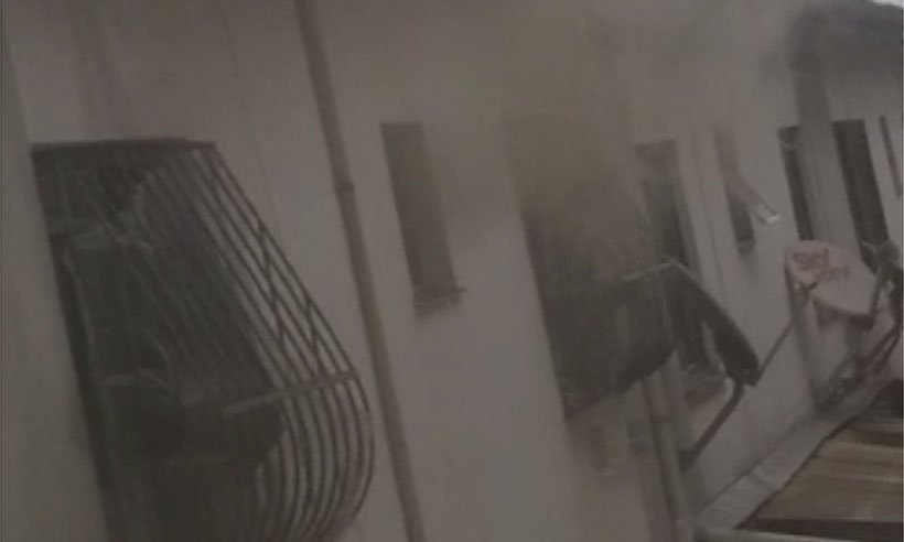 Curto-circuito no banheiro provoca incêndio em apartamento de BH - Reprodução da internet/WhatsApp