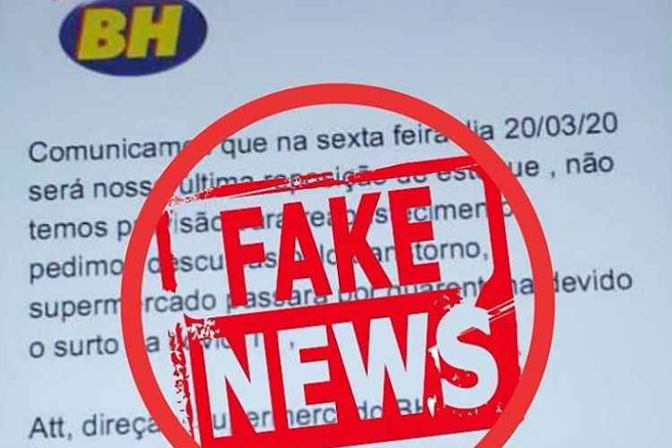 Coronavírus: Supermercados BH desmente boatos sobre fim de estoque de produtos - Reprodução/Instagram