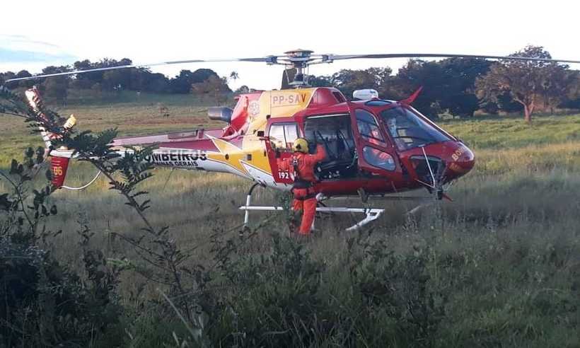 Ciclistas são arremessados por tromba d'água e sofrem lesões no Triângulo Mineiro - Divulgação/Corpo de Bombeiros