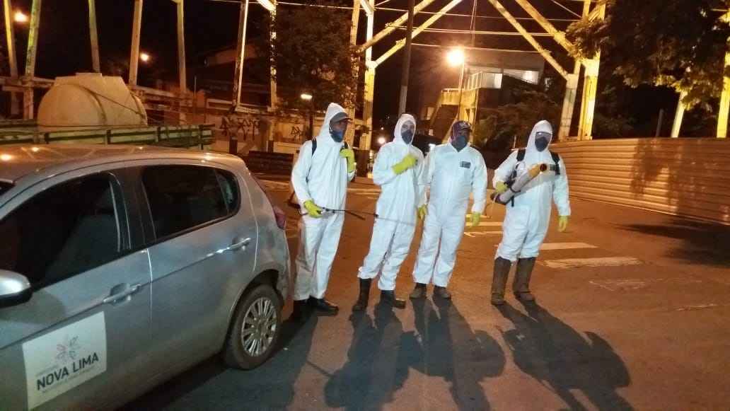 Prefeitura de Nova Lima desinfeta ruas e imóveis contra o coronavírus - Reprodução da internet/WhatsApp