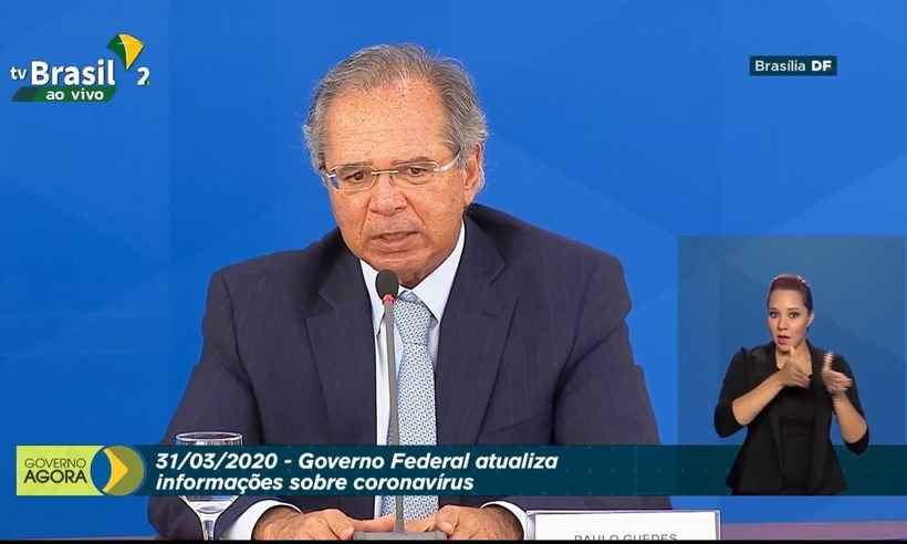 Guedes sobre medidas contra a COVID-19: 'maior rede de proteção social que já foi estendida' - Reprodução/TV Brasil