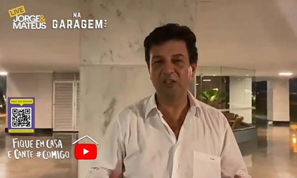 Mandetta participa de live com Jorge e Mateus e reforça pedido de isolamento social - Reprodução