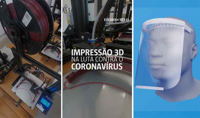 Voluntários imprimem em 3D escudos protetores contra o coronavírus - Fred Bottrel/EM/D.A Press