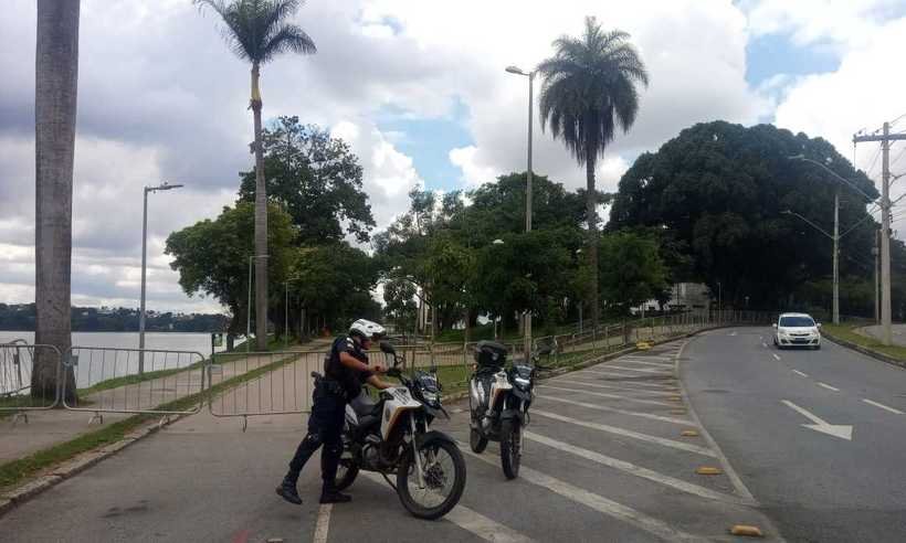 Contra coronavírus, prefeitura começa a bloquear orla da Pampulha - Guarda Municipal de BH/Divulgação