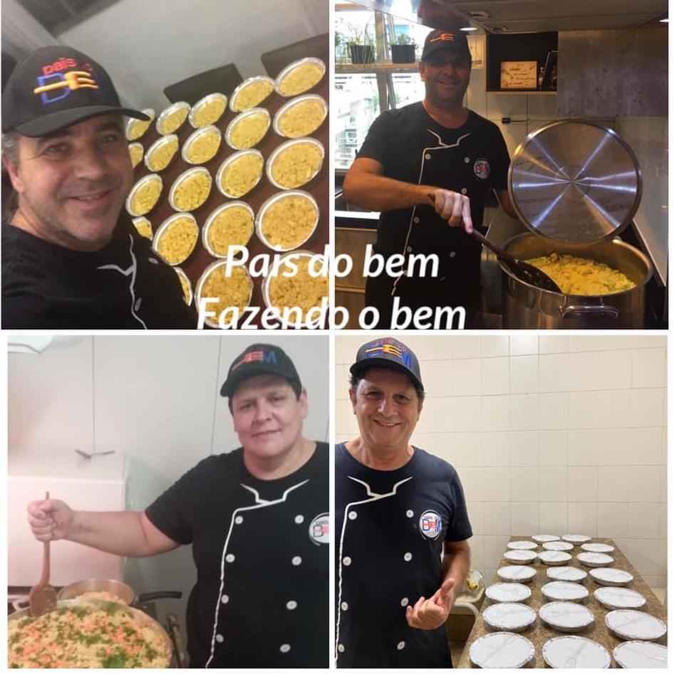Em ação solidária, 'Pais do Bem' levam refeições a moradores de rua em BH - 'Pais do Bem'/Reprodução