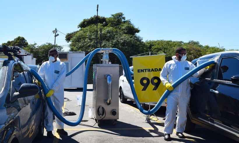 Coronavírus: aplicativo de transporte inicia desinfecção para carros em BH - Divulgação/99