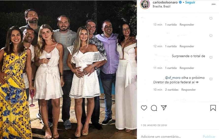 Cotado para assumir PF, Ramagem passou Réveillon com filho de Bolsonaro em 2019 - Reprodução/Instagram