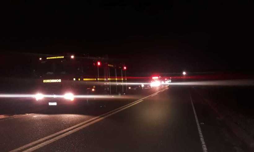 Motorista sofre lesão ocular após atropelar mula em Uberaba - Corpo de Bombeiros/Divulgação