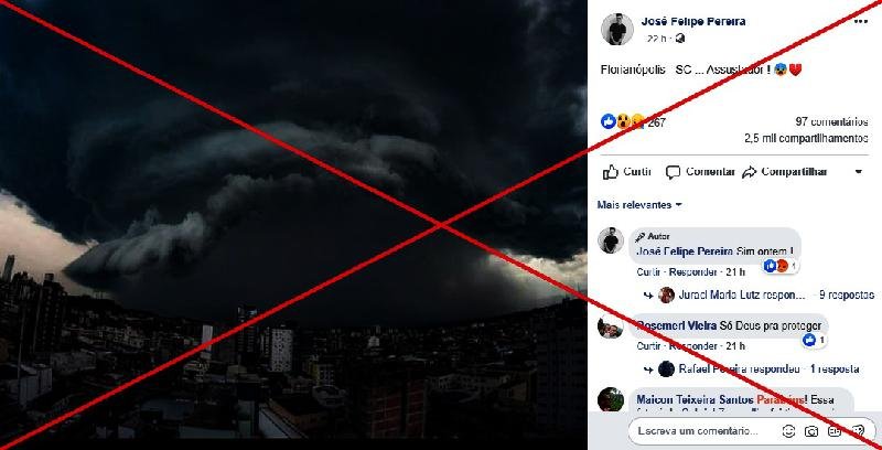 Checamos: foto atribuída ao ciclone bomba foi tirada em tempestade de dezembro de 2019 no Rio Grande do Sul