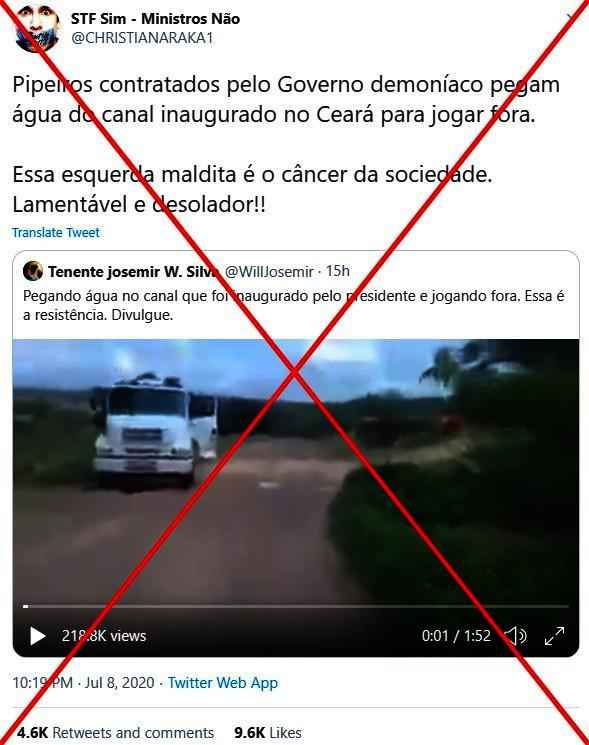 Checamos: Vídeo de motoristas de caminhão-pipa descartando água é anterior ao governo Bolsonaro