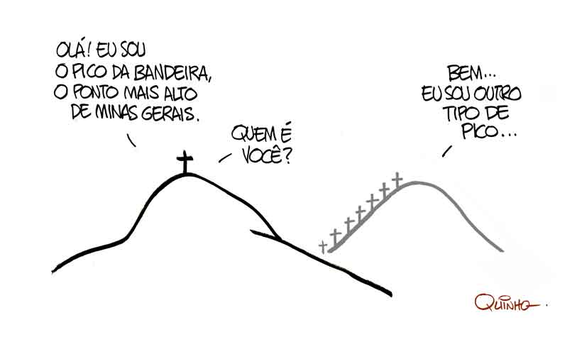 Olá! Eu sou o Pico da Bandeira, o ponto mais alto de Minas Gerais. Quemé você? Bem... eu sou outro tipo de pico