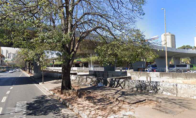 Corpo é encontrado no trecho do Arrudas na Avenida do Contorno - Reprodução da internet/Google Maps